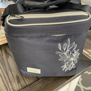 NEW ROUSS Black Floral Insulated Cooler Bag With ice Pack for Breast Milk/6 pk